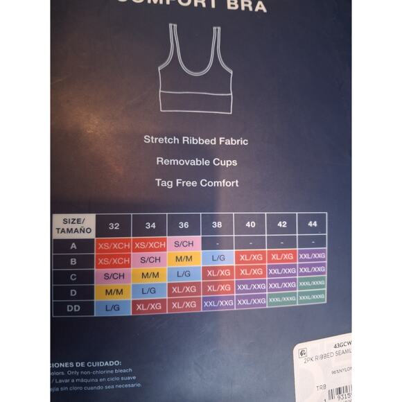 GapBody Women's SZ M 2-Pack Stretch Ribbed Tagless & Seamless Comfort Bras NIP - Picture 2 of 3